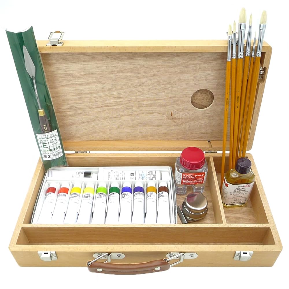 Amazon | ゆめ画材 オリジナル 油絵具 スタートセット 木製